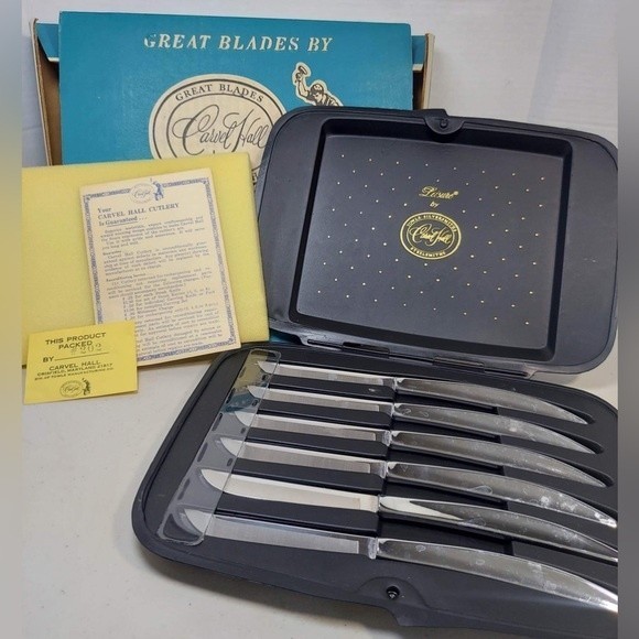 Kitchen Chas Briddell Carvel Hall Steak Knives Set Of 6 Case Box